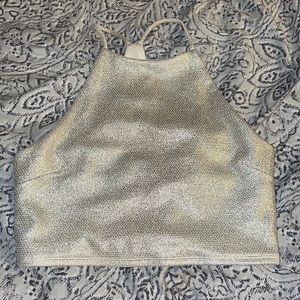 Metallic pattern crop top